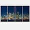 Designart - San Francisco Skyline at Night - Cityscape Canvas Print